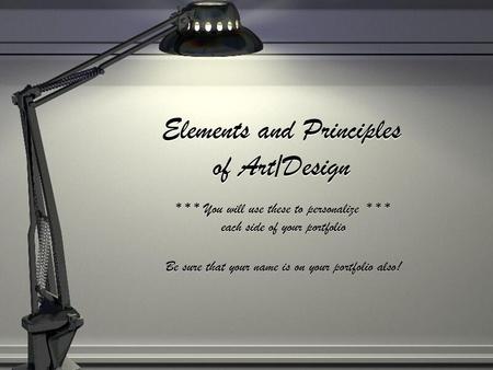 Elements and Principles of Art/Design