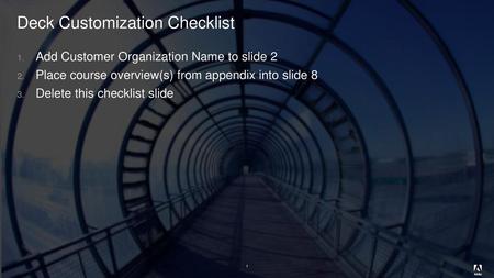 Deck Customization Checklist