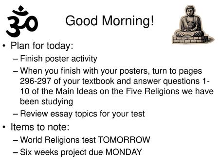 Good Morning! Plan for today: Items to note: Finish poster activity