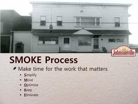 SMOKE Process Make time for the work that matters Simplify Move