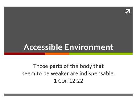 Accessible Environment