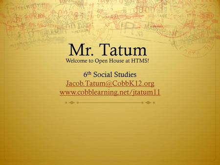 Mr. Tatum 6th Social Studies
