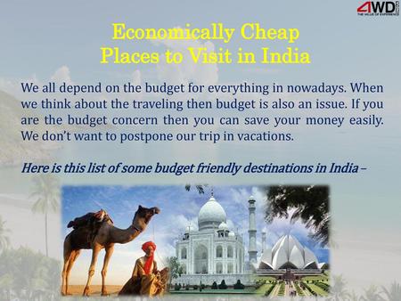Economically Cheap Places to Visit in India