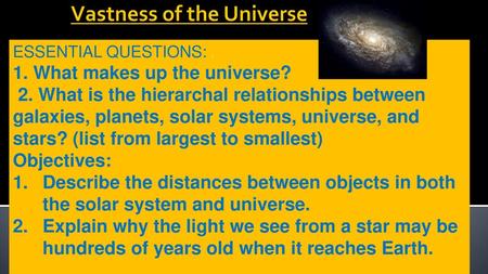 Vastness of the Universe
