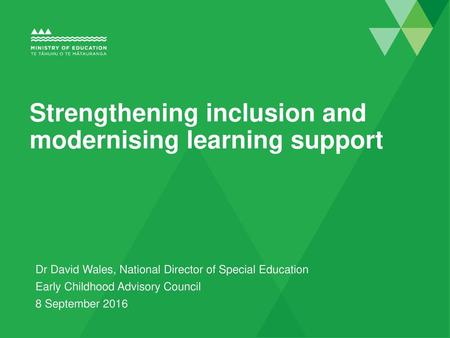 Strengthening inclusion and modernising learning support