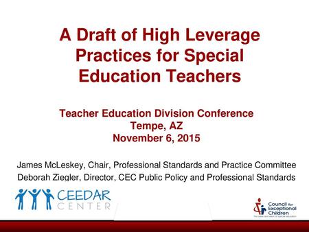 Teacher Education Division Conference Tempe, AZ November 6, 2015