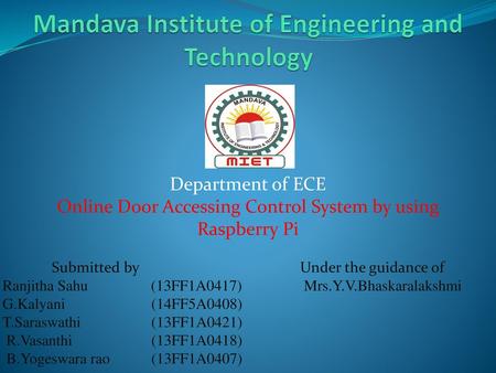 Mandava Institute of Engineering and Technology