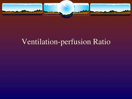 Ventilation-perfusion Ratio