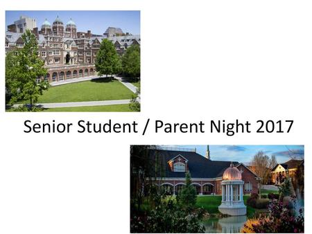 Senior Student / Parent Night 2017