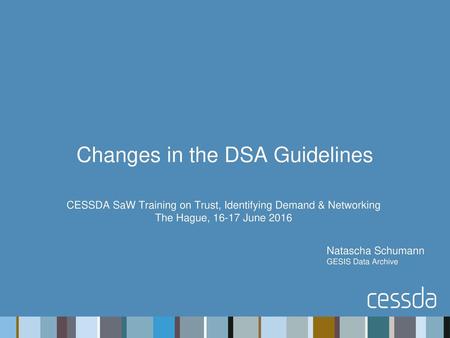 CESSDA SaW Training on Trust, Identifying Demand & Networking