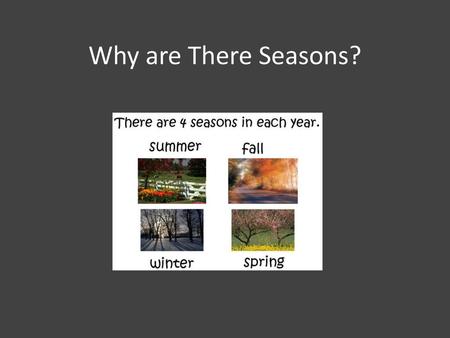 Why are There Seasons?.