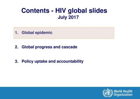 Contents - HIV global slides