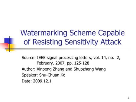 Watermarking Scheme Capable of Resisting Sensitivity Attack