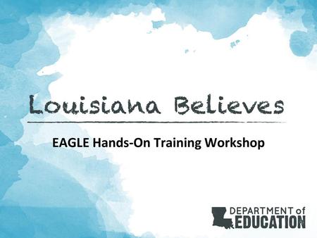 EAGLE Hands-On Training Workshop