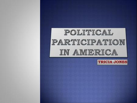 Political participation in america