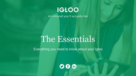 Everything you need to know about your Igloo