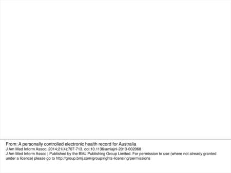 From: A personally controlled electronic health record for Australia