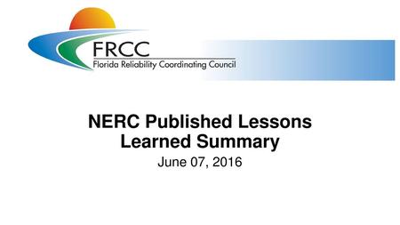 NERC Published Lessons Learned Summary