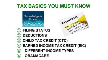 TAX BASICS YOU MUST KNOW