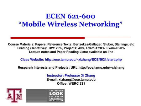 ECEN “Mobile Wireless Networking”