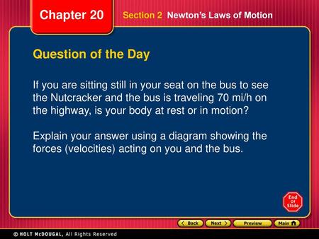 Section 2  Newton’s Laws of Motion