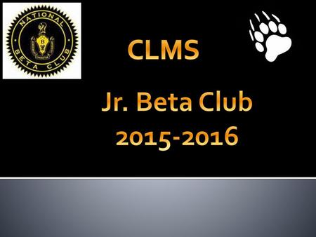 CLMS Jr. Beta Club 2015-2016.
