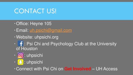 Contact us! Office: Heyne