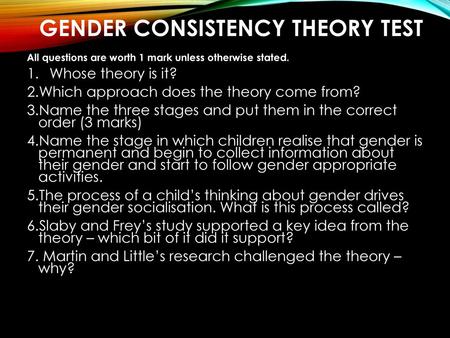 Gender consistency theory test