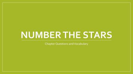 Chapter Questions and Vocabulary