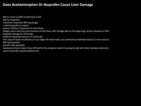 Does Acetaminophen Or Ibuprofen Cause Liver Damage
