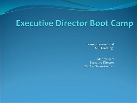 Executive Director Boot Camp