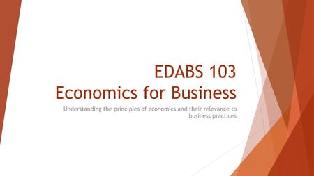 EDABS 103 Economics for Business