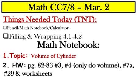 Math CC7/8 – Mar. 2 Math Notebook:
