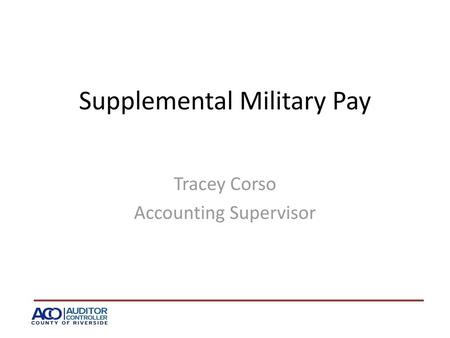 Supplemental Military Pay