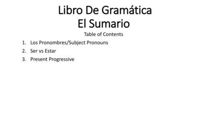 Libro De Gramática El Sumario