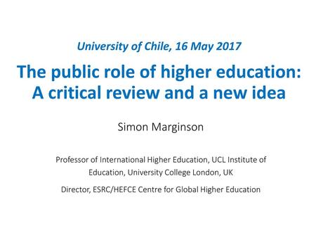 Director, ESRC/HEFCE Centre for Global Higher Education