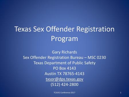 Texas Sex Offender Registration Program