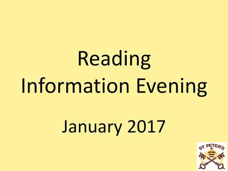 Reading Information Evening