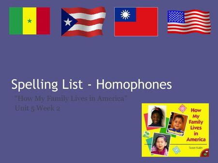 Spelling List - Homophones