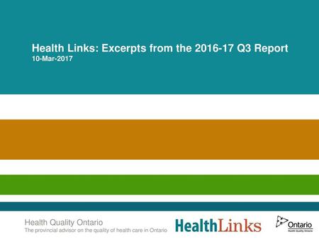 Health Links: Excerpts from the Q3 Report