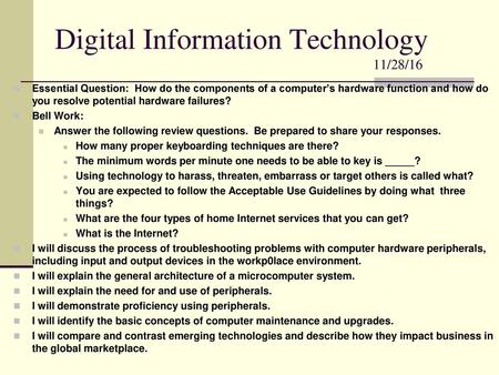 Digital Information Technology 11/28/16