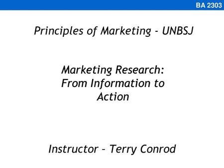 Principles of Marketing - UNBSJ