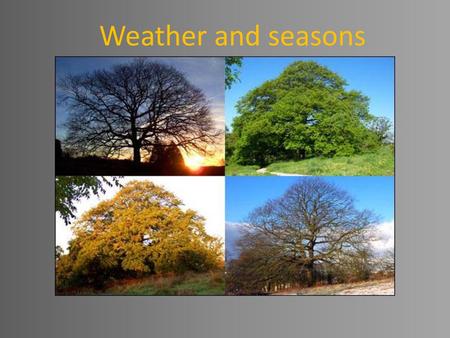 Weather and seasons.