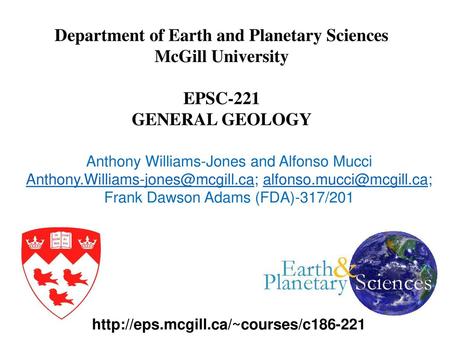 Department of Earth and Planetary Sciences
