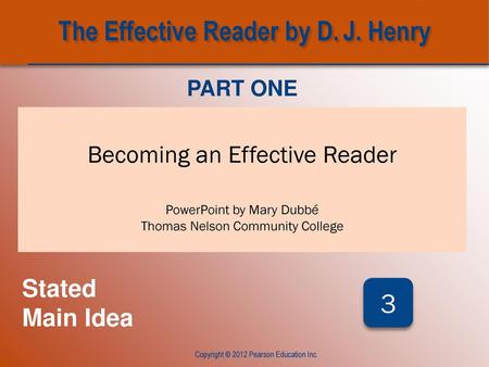 The Effective Reader by D. J. Henry