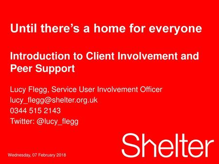 Introduction to Client Involvement and Peer Support