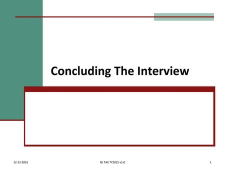 Concluding The Interview