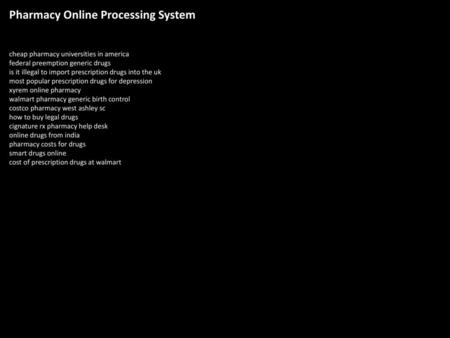Pharmacy Online Processing System