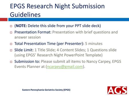 EPGS Research Night Submission Guidelines