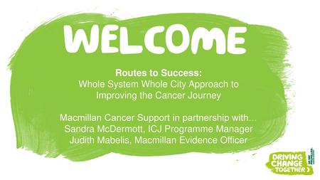 Whole System Whole City Approach to Improving the Cancer Journey